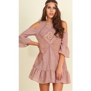 Umgee Ruffle Pink Dress Size Medium